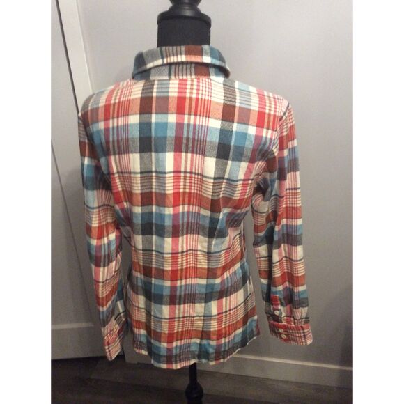 Patagonia Plaid Size 8 Womens Button Up Flannel Shirt Organic Cotton - Picture 2 of 4